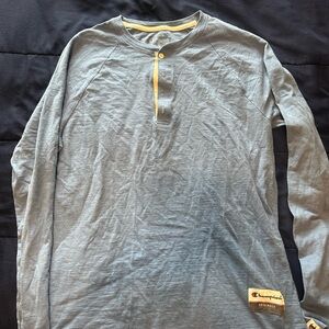 Champion Men's Blue Long Sleeve Shirt